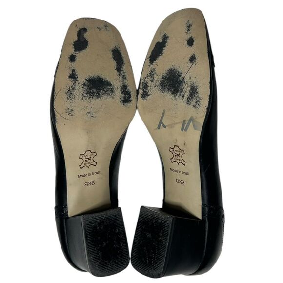 Vintage Leather Black Heels Studio Roma Block Heel Closed Toe Heels Size 8.5 - Picture 9 of 12